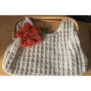 Beautiful Crocheted Bag Orange Flower